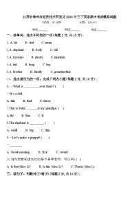 江苏省徐州市经济技术开发区2024年三下英语期中考试模拟试题含答案