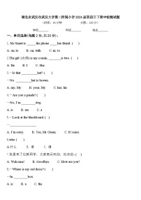 湖北省武汉市武汉大学第二附属小学2024届英语三下期中检测试题含答案