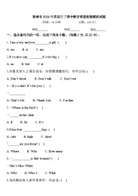 淮南市2024年英语三下期中教学质量检测模拟试题含答案