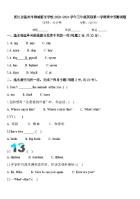 浙江省温州市海城新苗学校2023-2024学年三年级英语第二学期期中预测试题含答案