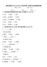 渭南市蒲城县2023-2024学年三年级英语第二学期期中综合测试模拟试题含答案