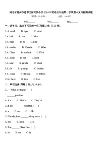 湖北省随州市曾都区淅河镇小学2024年英语三年级第二学期期中复习检测试题含答案