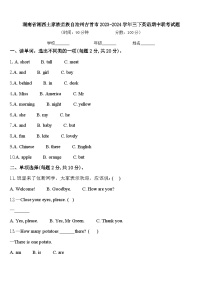 湖南省湘西土家族苗族自治州吉首市2023-2024学年三下英语期中联考试题含答案