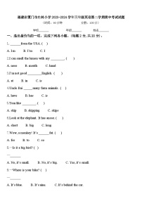 福建省厦门市内林小学2023-2024学年三年级英语第二学期期中考试试题含答案