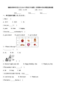 福建省漳州市龙文区2024年英语三年级第二学期期中学业质量监测试题含答案