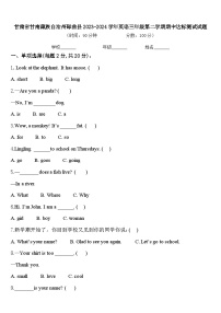 甘肃省甘南藏族自治州碌曲县2023-2024学年英语三年级第二学期期中达标测试试题含答案