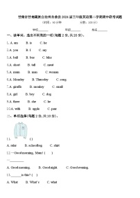 甘肃省甘南藏族自治州舟曲县2024届三年级英语第二学期期中联考试题含答案