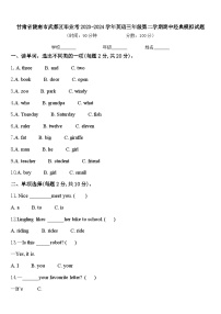 甘肃省陇南市武都区毕业考2023-2024学年英语三年级第二学期期中经典模拟试题含答案