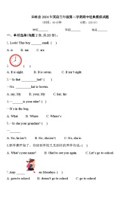 田林县2024年英语三年级第二学期期中经典模拟试题含答案