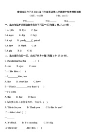 盘锦市双台子区2024届三年级英语第二学期期中统考模拟试题含答案