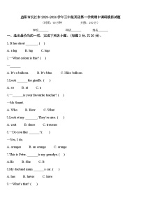 益阳市沅江市2023-2024学年三年级英语第二学期期中调研模拟试题含答案