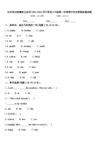 红河哈尼族彝族自治州2023-2024学年英语三年级第二学期期中学业质量监测试题含答案