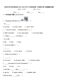 贵州省毕节地区黔西县2023-2024学年三年级英语第二学期期中复习检测模拟试题含答案