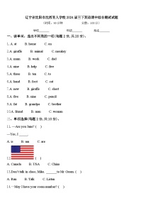 辽宁省沈阳市沈西育人学校2024届三下英语期中综合测试试题含答案