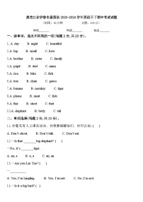 黑龙江省伊春市嘉荫县2023-2024学年英语三下期中考试试题含答案