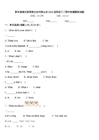 黔东南南苗族侗族自治州雷山县2024届英语三下期中检测模拟试题含答案