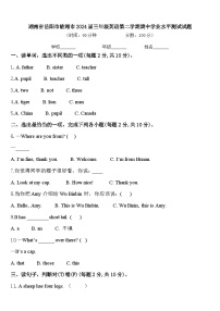 湖南省岳阳市临湘市2024届三年级英语第二学期期中学业水平测试试题含答案