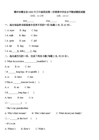 潮州市潮安县2024年三年级英语第二学期期中学业水平测试模拟试题含答案