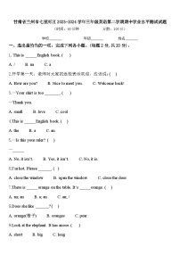 甘肃省兰州市七里河区2023-2024学年三年级英语第二学期期中学业水平测试试题含答案