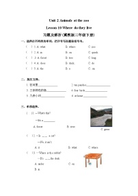 小学冀教版 (三年级起点)Lesson 10 Where Do They Live?习题