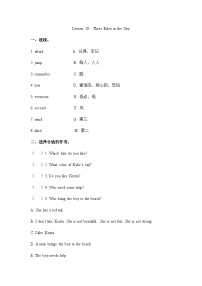 英语Unit 3 What Will You Do This Summer?Lesson18 Three Kites in the Sky综合训练题