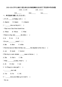 2023-2024学年云南省大理白族自治州南涧彝族自治县四下英语期中考试试题含答案