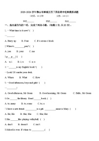 2023-2024学年佛山市禅城区四下英语期中经典模拟试题含答案