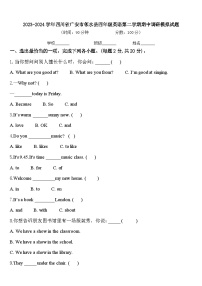 2023-2024学年四川省广安市邻水县四年级英语第二学期期中调研模拟试题含答案