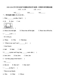 2023-2024学年四川省遂宁市蓬溪县英语四年级第二学期期中联考模拟试题含答案