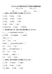 2023-2024学年咸阳市彬县四下英语期中监测模拟试题含答案