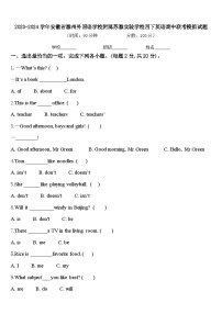 2023-2024学年安徽省滁州外国语学校附属苏滁实验学校四下英语期中联考模拟试题含答案