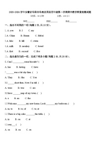 2023-2024学年安徽省阜阳市阜南县英语四年级第二学期期中教学质量检测试题含答案