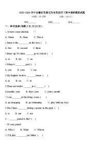 2023-2024学年安徽省芜湖无为市英语四下期中调研模拟试题含答案