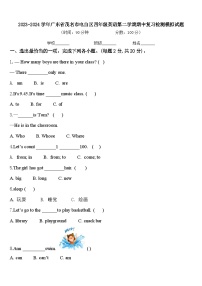 2023-2024学年广东省茂名市电白区四年级英语第二学期期中复习检测模拟试题含答案