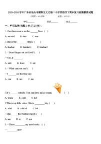 2023-2024学年广东省汕头市潮阳区文光镇二小学英语四下期中复习检测模拟试题含答案