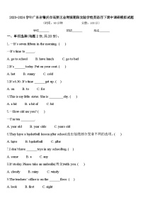 2023-2024学年广东省肇庆市高要区金利镇朝阳实验学校英语四下期中调研模拟试题含答案