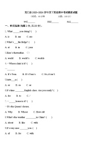 龙门县2023-2024学年四下英语期中考试模拟试题含答案