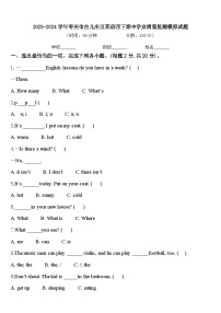 2023-2024学年枣庄市台儿庄区英语四下期中学业质量监测模拟试题含答案