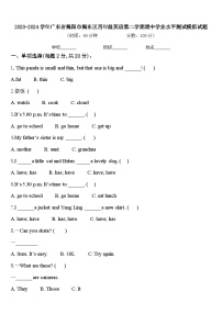 2023-2024学年广东省揭阳市揭东区四年级英语第二学期期中学业水平测试模拟试题含答案