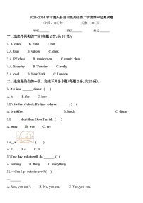 2023-2024学年洞头县四年级英语第二学期期中经典试题含答案