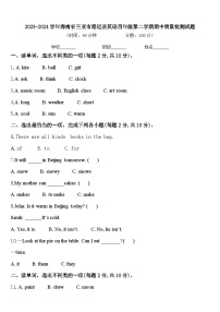 2023-2024学年海南省三亚市澄迈县英语四年级第二学期期中质量检测试题含答案