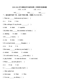 2023-2024学年泰顺县四年级英语第二学期期中监测试题含答案