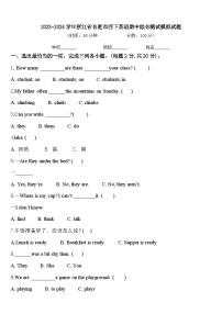 2023-2024学年浙江省合肥市四下英语期中综合测试模拟试题含答案