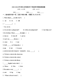 2023-2024学年浙江省芜湖市四下英语期中质量检测试题含答案