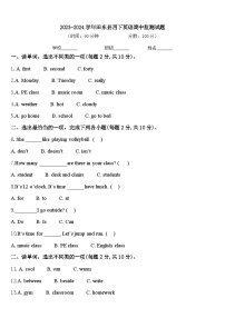 2023-2024学年田东县四下英语期中监测试题含答案