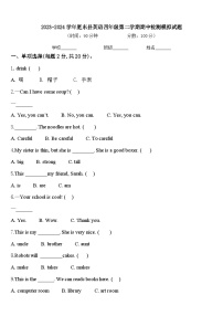 2023-2024学年肥东县英语四年级第二学期期中检测模拟试题含答案