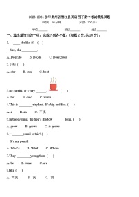 2023-2024学年贵州省德江县英语四下期中考试模拟试题含答案