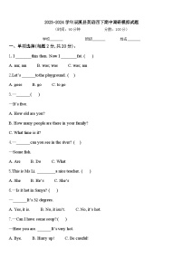 2023-2024学年辰溪县英语四下期中调研模拟试题含答案