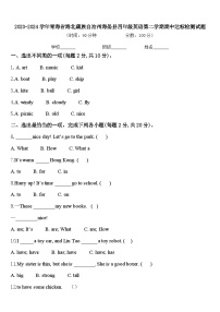 2023-2024学年青海省海北藏族自治州海晏县四年级英语第二学期期中达标检测试题含答案