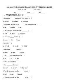 2023-2024学年黔东南南苗族侗族自治州剑河县四下英语期中综合测试试题含答案